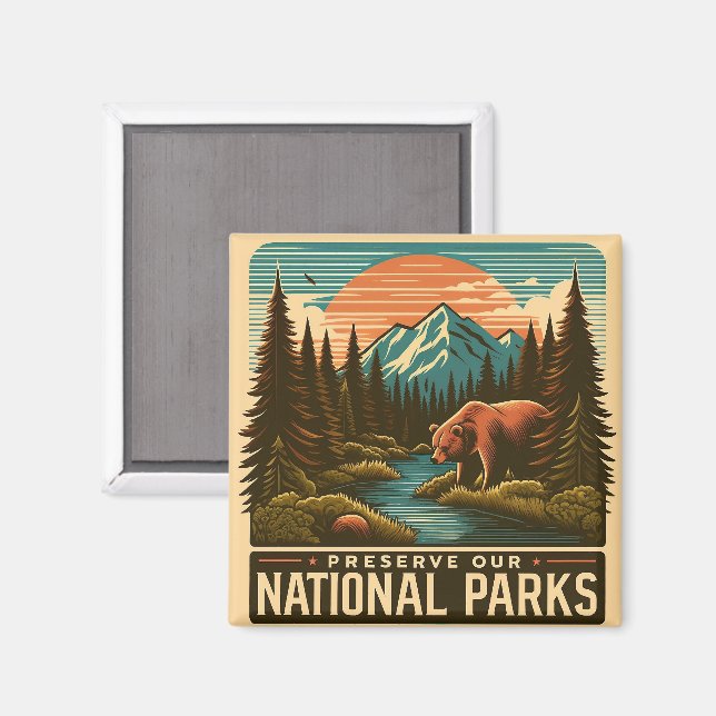 Aimant Preserve Our National Parks (Recto/Verso)