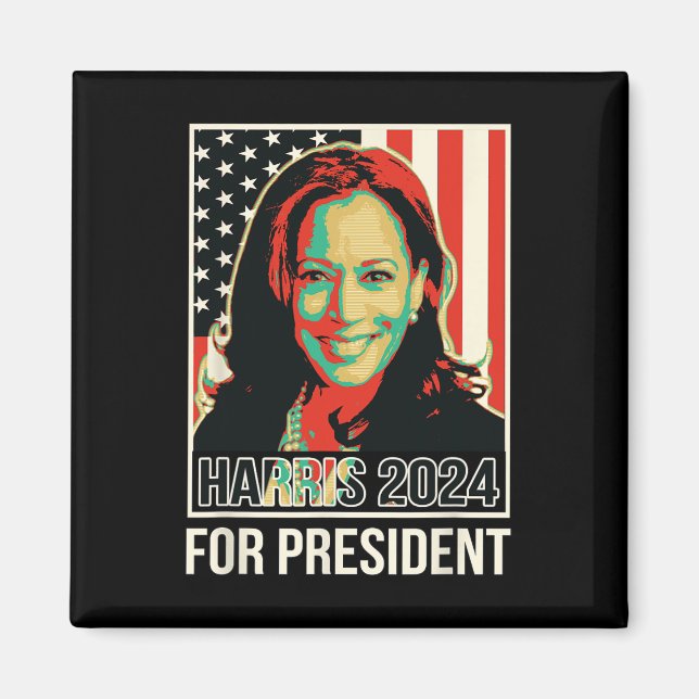 Aimant Président Election Harris 2024 Pour Le Président (Devant)