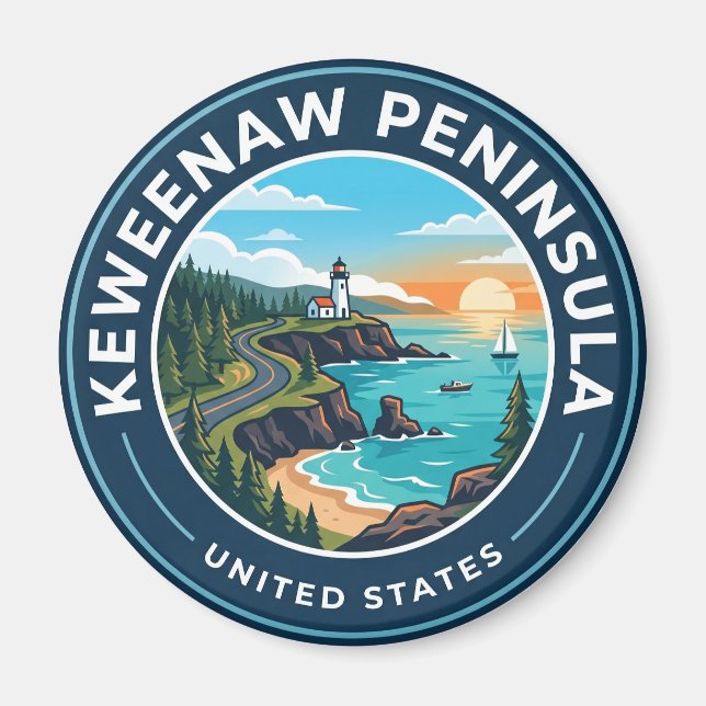 Aimant Presqu'île de Keweenaw Michigan (Devant)