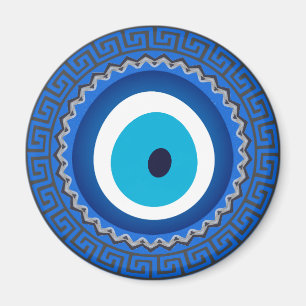 Aimant Pretty Blue Greek Mandala Nazar Evil Eye Amulet