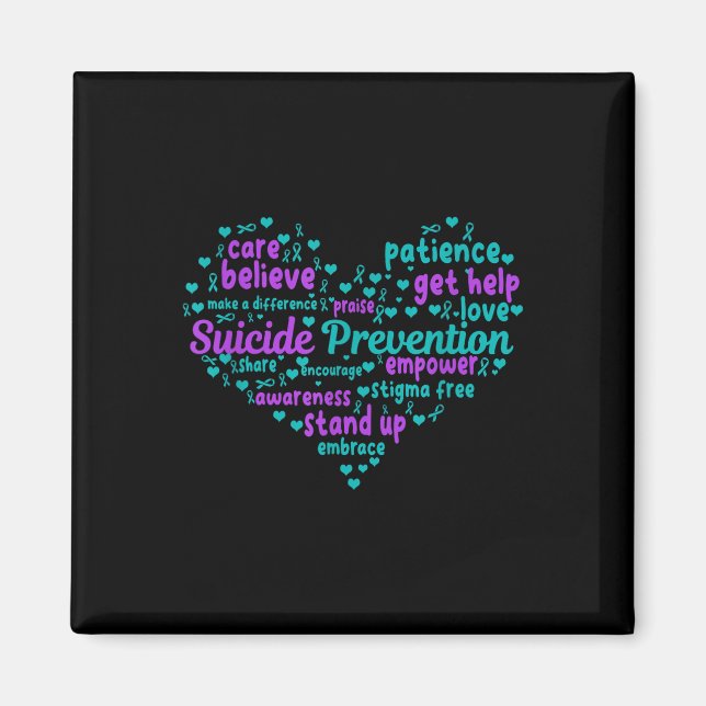 Aimant Prévention du suicide Sensibilisation au coeur de  (Devant)