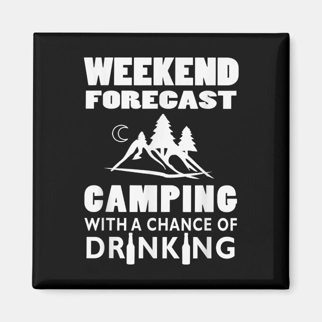 Aimant Prévisions de week-end Camping avec possibilité de (Devant)