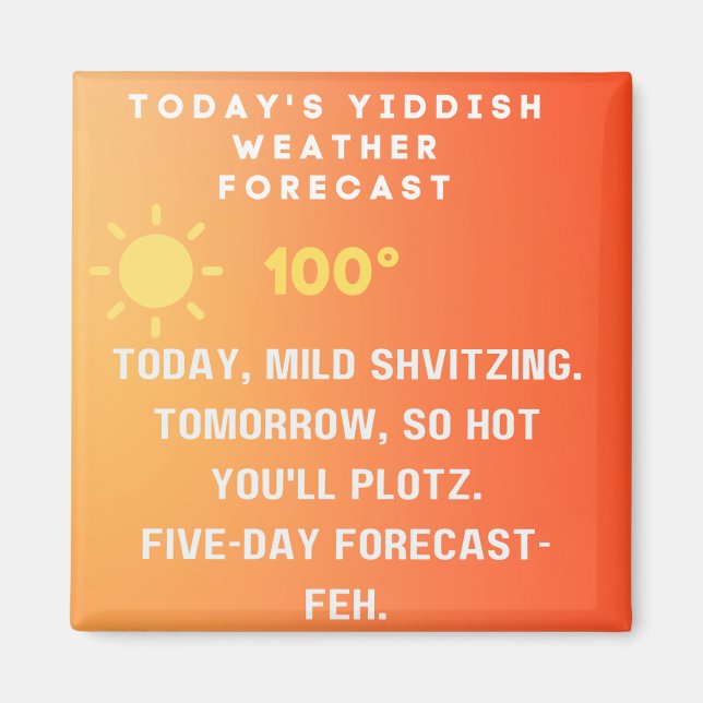 Aimant Prévisions météo en yiddish  (Devant)