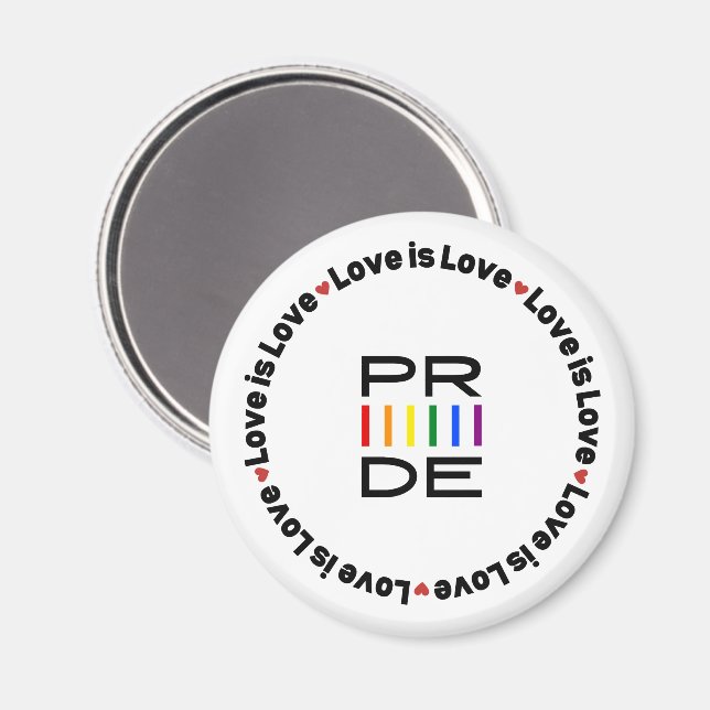 Aimant Pride L'amour est amour Lgbtq+ (Recto/Verso)