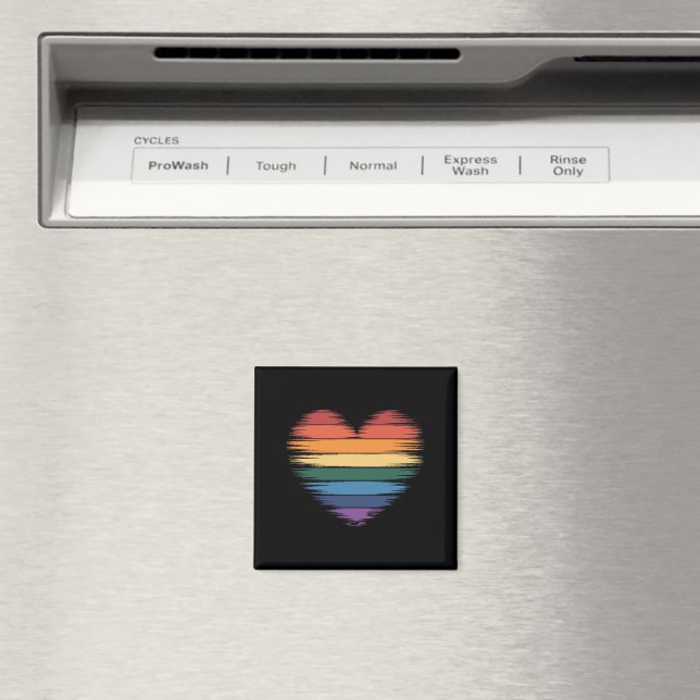 Aimant Pride Rainbows Heart Print LGBT Gay pride (In Situ (Lave-vaisselle))