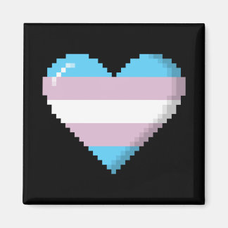Aimant Pride transgenre Coeur à 8 bits Pixel