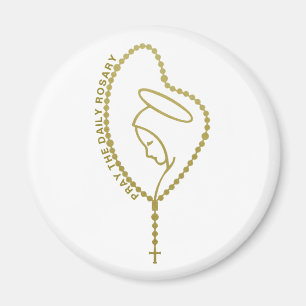 AIMANT PRIEZ LE QUOTIDIEN ROSARY VIRGIN MARY GOLD