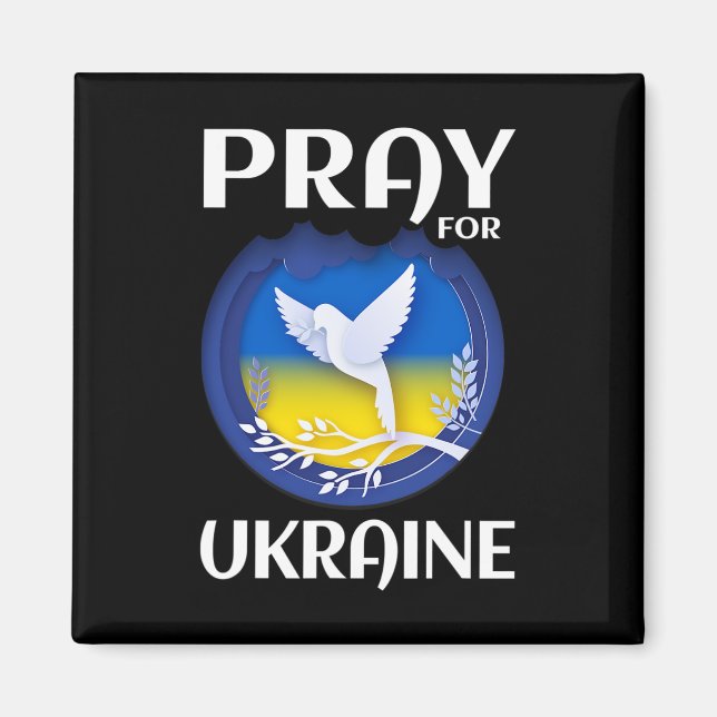Aimant Priez pour l'Ukraine Soutenez l'Ukraine  (Devant)