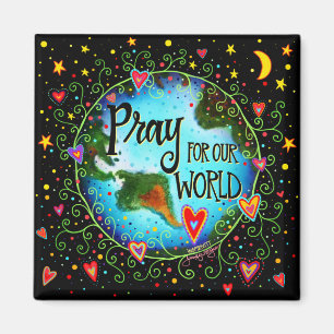 Aimant Priez pour notre monde
