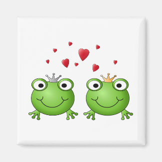 Aimant Prince Frog et Prince Frog Princess, with heart.