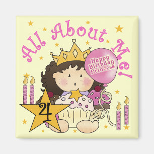 Aimant Princess All About Me 4th Birthday Tshirts