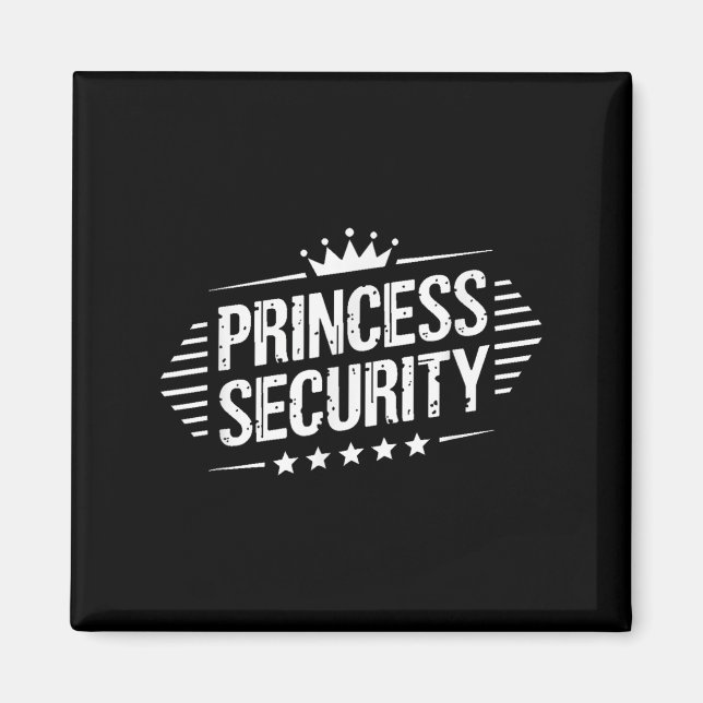 Aimant Princess Security Boys Brother Retro Anniversaire  (Devant)
