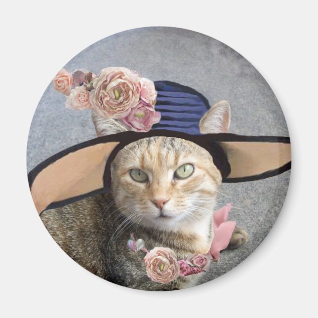 AIMANT PRINCESS TATUS /ELEGANT CAT, GRAND DIVA CASQUETTE  (Devant)