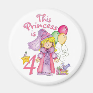 Aimant Princesse 4ème anniversaire