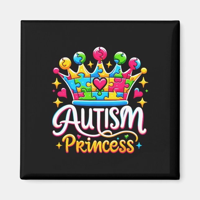 Aimant Princesse autisme Reine de la sensibilisation à l' (Devant)