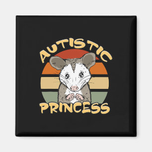 Aimant Princesse autiste Opossum mignon Sensibilisation à