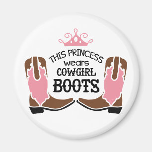 Aimant Princesse Cowgirl Bottes de Cowboy Mignon Amoureus