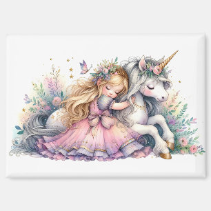 Aimant Princesse Licorne Pastel Conte de Fée Fantastique