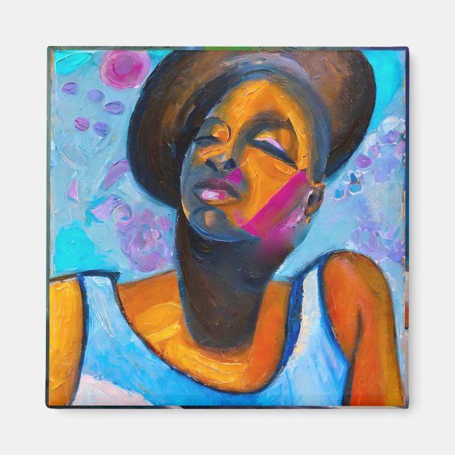 Aimant Princesse Nubienne Puissante femme noire (Devant)