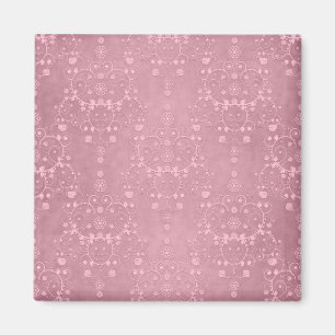 Aimant Princesse Rose Fille Motif Floral Damassé