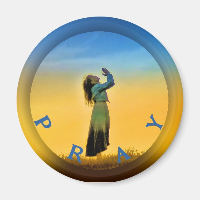 Aimant Prions pour rendre la vie meilleure (Devant)