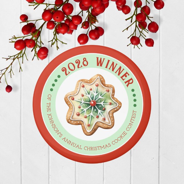 Aimant Prix du gagnant du concours annuel de biscuits de  (Christmas Baking Competition Prize Magnet for the Winner. Great for Cookie & Cooking Contests!)