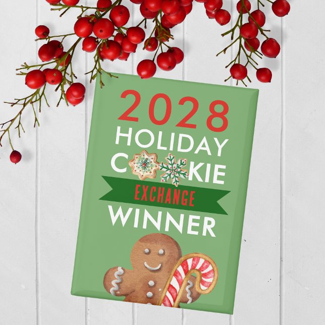 Aimant Prix du gagnant du concours de cookies de vacances (Christmas Baking Competition Prize Magnet for the Winner. Great for Cookie & Cooking Contests!)