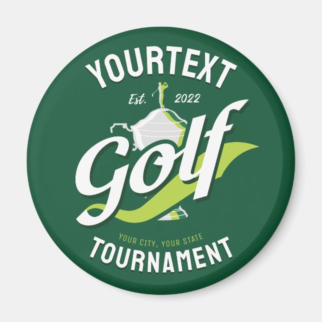 Aimant Pro Golfer NAME Golf Trophée Tournoi de golf (Devant)