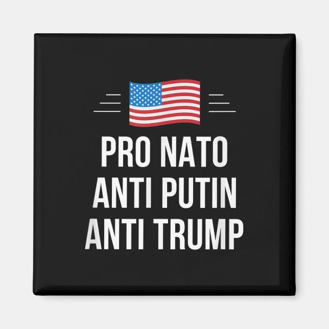 Aimant Pro Nato - Anti Poutine - Anti Trump - , Small (Devant)