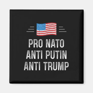 Aimant Pro Nato - Anti Poutine - Anti Trump - Style Rétro