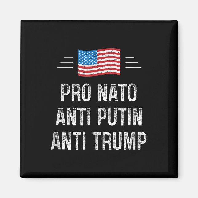 Aimant Pro Nato - Anti Poutine - Anti Trump - Style Rétro (Devant)