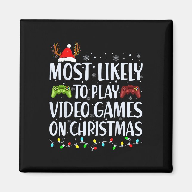 Aimant Probable De Jouer Jeu Vidéo Sur Noël Père Noël Gam (Devant)