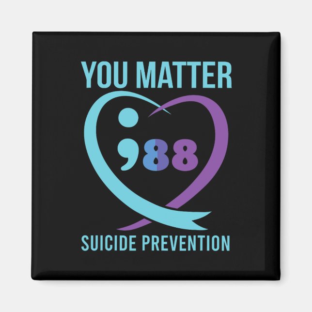 Aimant Problème du coeur 988 Sensibilisation à la prévent (Devant)