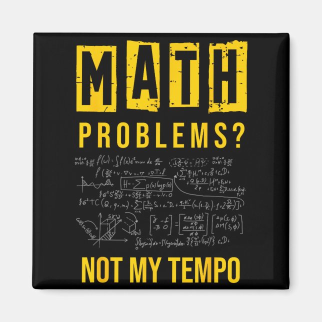 Aimant Problèmes de maths_ Pas de blagues de papa sur le  (Devant)