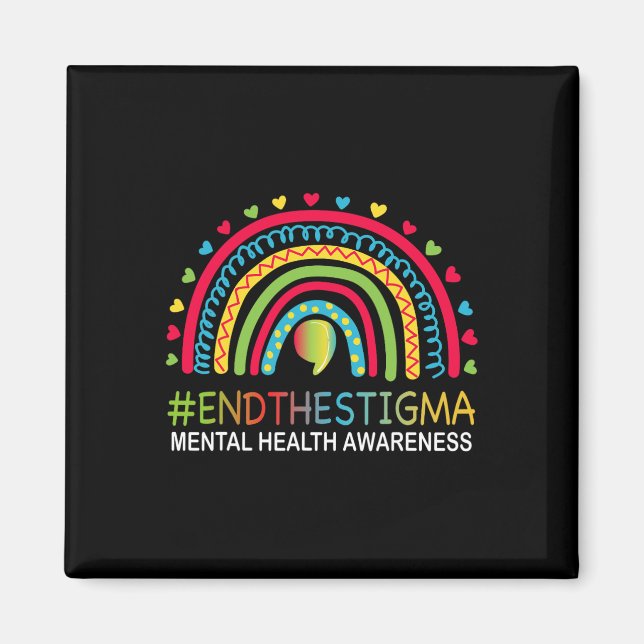 Aimant Problèmes Finissent La Stigmatisation Rainbow Boho (Devant)