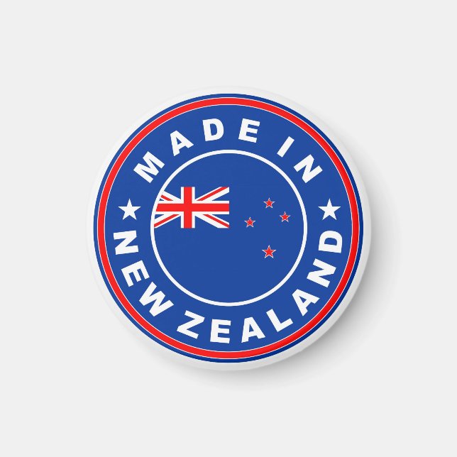 Aimant produit fabriqué en nouvelle-zélande étiquette de  (Devant)