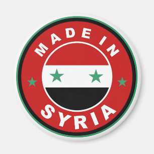 Aimant produit pays drapeau étiquette fabriqué en syrie