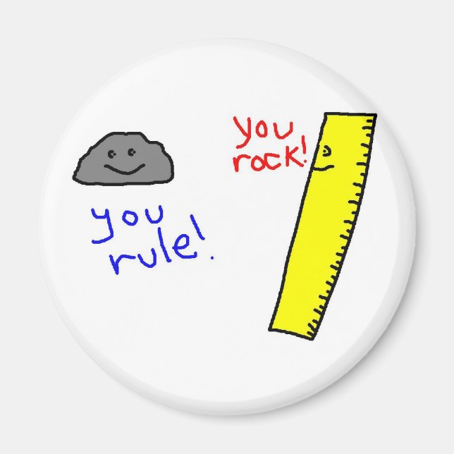 Aimant Produits amusants "You Rock, You Rule" (Devant)