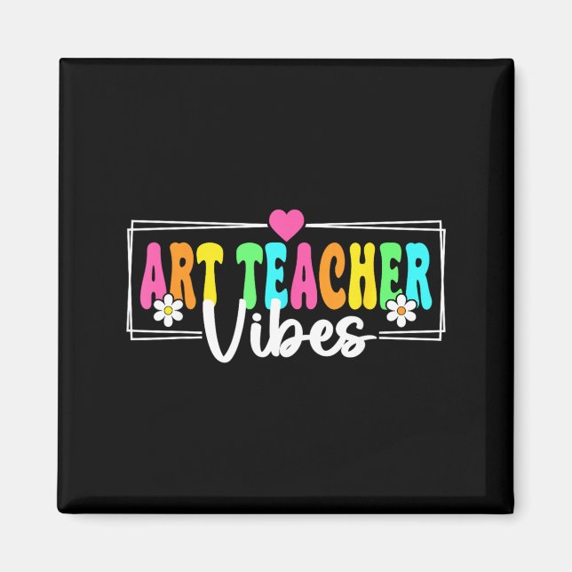 Aimant Prof de ART Vibes Retour à l'école Enseignants Élè (Devant)