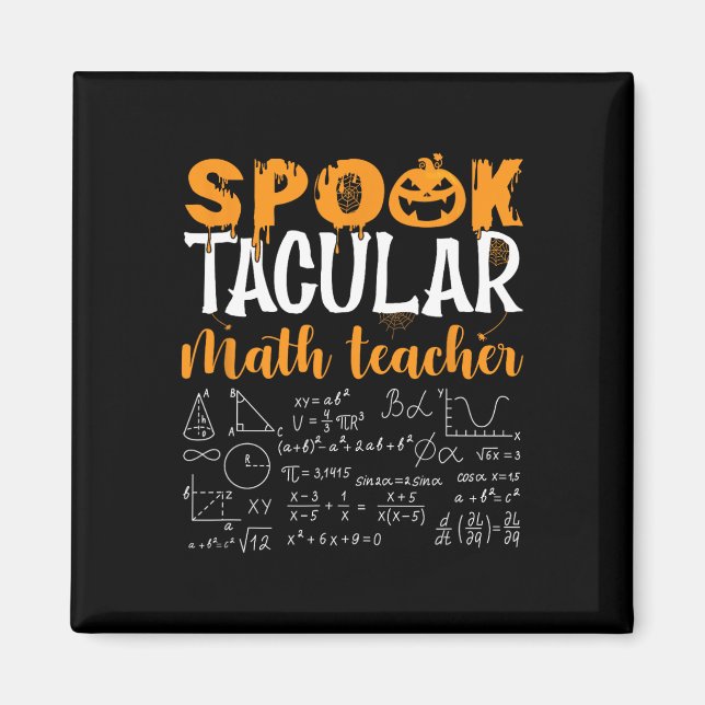 Aimant Prof de maths Amateur de maths effrayant Halloween (Devant)