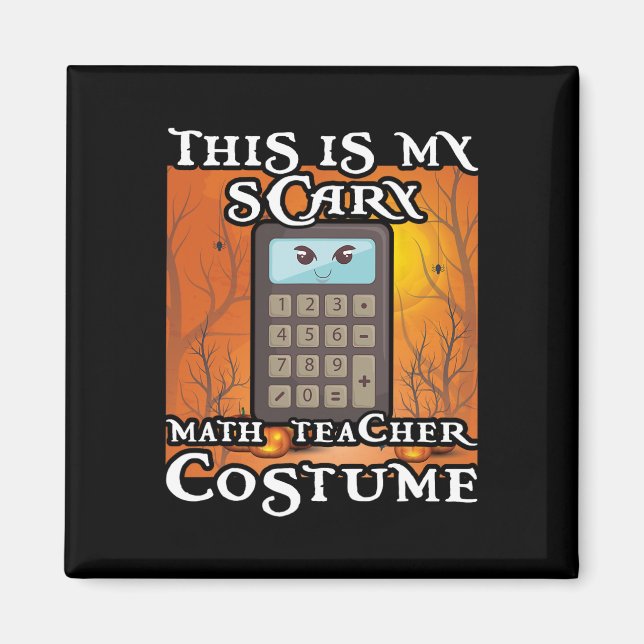 Aimant Prof de maths de l'école drôle c'est mon Halloween (Devant)