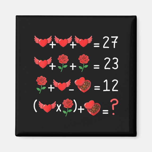 Aimant Prof de maths drôle 67 Saint-Valentin Prof de math (Devant)