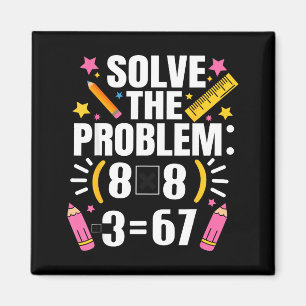 Aimant Prof de maths drôle Résolvez le problème 67 Blague