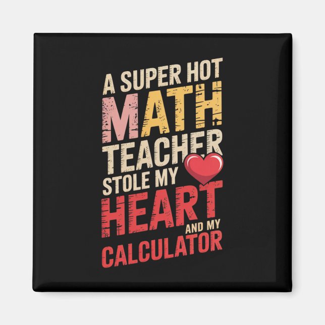 Aimant Prof de maths drôle Saint Valentin algèbre équatio (Devant)