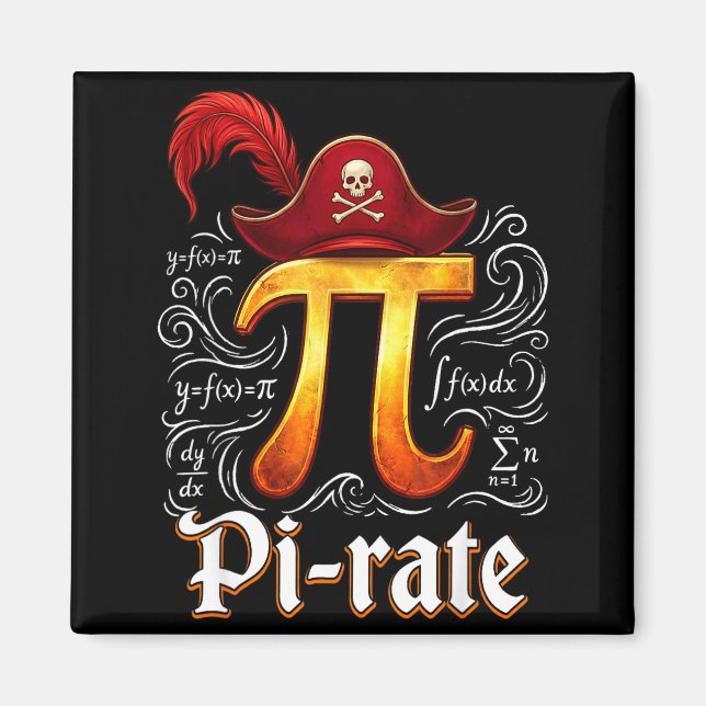 Aimant Prof de maths élève en sciences Pirate de Pi Drôle (Devant)