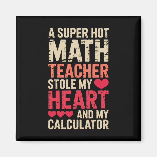 Aimant Prof de maths Saint-Valentin Algèbre Calcul Amour (Devant)
