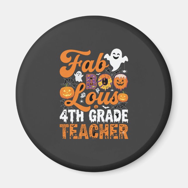Aimant Prof enseignant de 4e année Halloween Fab-BOO-Lous (Devant)