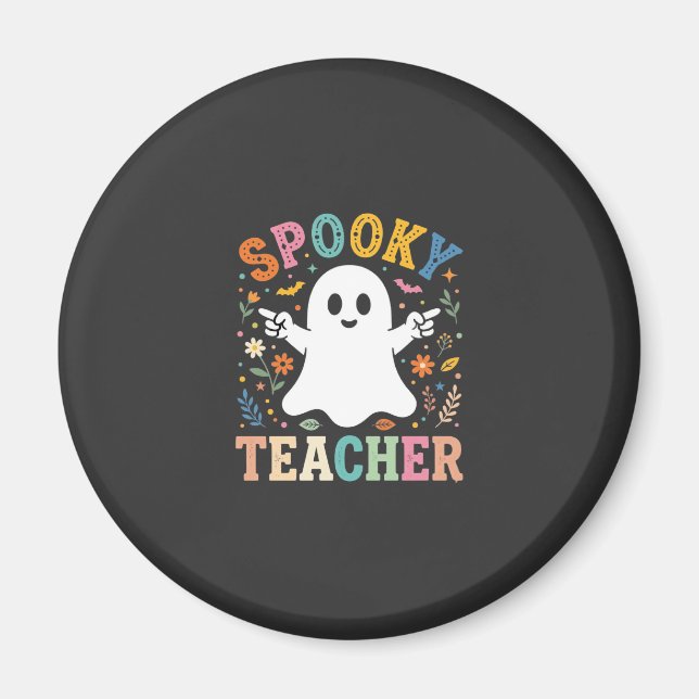 Aimant Prof Enseignant Fantôme Mignon Halloween Design_1 (Devant)