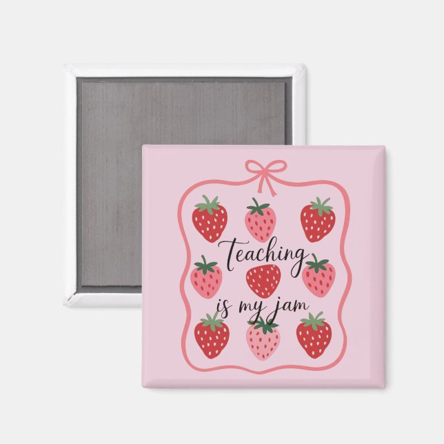 Aimant Professeur amoureux de fraise l'enseignement est m (Recto/Verso)