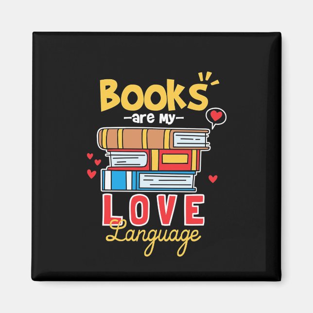 Aimant Professeur Cadeaux | Les Livres Sont Ma Langue D'A (Devant)